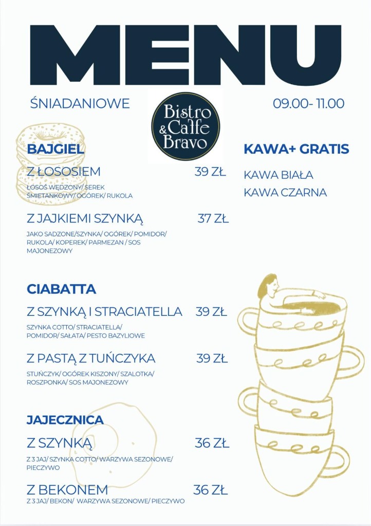 Menu Śniadaniowe w Bistro Bravo